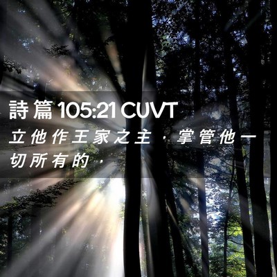 Picture 02 - 詩 篇 105:21 CUVT - 立 他 作 王 家 之 主 ， 掌 管 他 一 - Bible Verse Picture