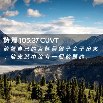 Picture 02 - 詩 篇 105:37 CUVT - 他 領 自 己 的 百 姓 帶 銀 子 金 子 - Bible Verse Picture