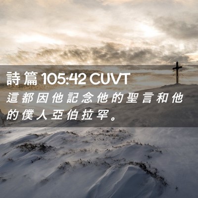 Picture 02 - 詩 篇 105:42 CUVT - 這 都 因 他 記 念 他 的 聖 言 和 他 - Bible Verse Picture