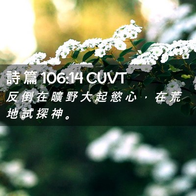 Picture 02 - 詩 篇 106:14 CUVT - 反 倒 在 曠 野 大 起 慾 心 ， 在 荒 - Bible Verse Picture