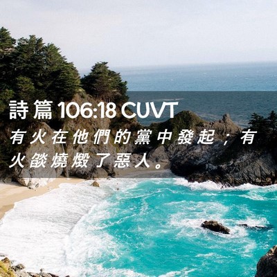 Picture 02 - 詩 篇 106:18 CUVT - 有 火 在 他 們 的 黨 中 發 起 ； 有 - Bible Verse Picture