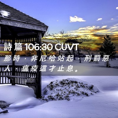 Picture 02 - 詩 篇 106:30 CUVT - 那 時 ， 非 尼 哈 站 起 ， 刑 罰 惡 - Bible Verse Picture
