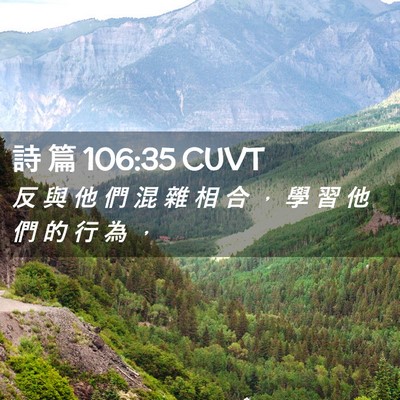 Picture 02 - 詩 篇 106:35 CUVT - 反 與 他 們 混 雜 相 合 ， 學 習 他 - Bible Verse Picture