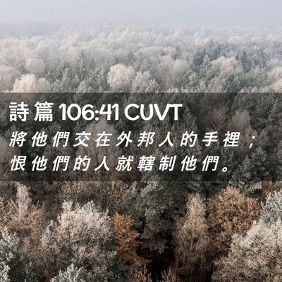 Picture 02 - 詩 篇 106:41 CUVT - 將 他 們 交 在 外 邦 人 的 手 裡 ； - Bible Verse Picture