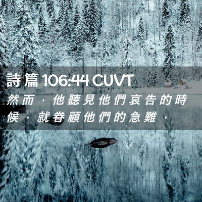 Picture 02 - 詩 篇 106:44 CUVT - 然 而 ， 他 聽 見 他 們 哀 告 的 時 - Bible Verse Picture