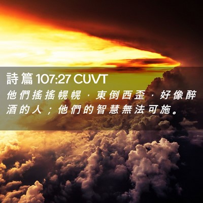 Picture 02 - 詩 篇 107:27 CUVT - 他 們 搖 搖 幌 幌 ， 東 倒 西 歪 ， - Bible Verse Picture