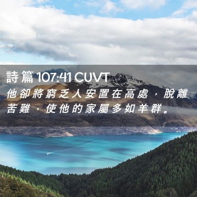 Picture 02 - 詩 篇 107:41 CUVT - 他 卻 將 窮 乏 人 安 置 在 高 處 ， - Bible Verse Picture