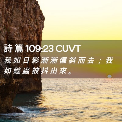 Picture 02 - 詩 篇 109:23 CUVT - 我 如 日 影 漸 漸 偏 斜 而 去 ； 我 - Bible Verse Picture