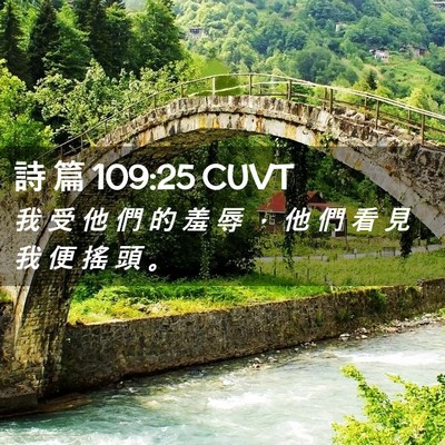 Picture 02 - 詩 篇 109:25 CUVT - 我 受 他 們 的 羞 辱 ， 他 們 看 見 - Bible Verse Picture