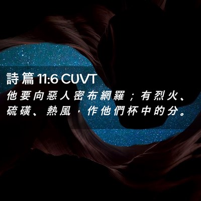 Picture 02 - 詩 篇 11:6 CUVT - 他 要 向 惡 人 密 布 網 羅 ； 有 烈 - Bible Verse Picture
