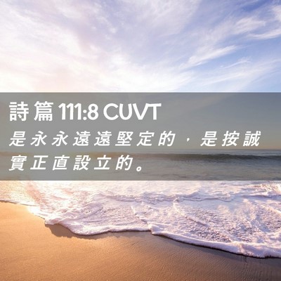 Picture 02 - 詩 篇 111:8 CUVT - 是 永 永 遠 遠 堅 定 的 ， 是 按 誠 - Bible Verse Picture
