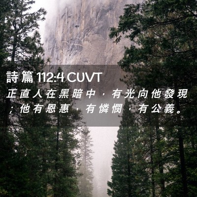 Picture 02 - 詩 篇 112:4 CUVT - 正 直 人 在 黑 暗 中 ， 有 光 向 他 - Bible Verse Picture