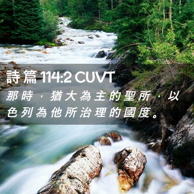 Picture 02 - 詩 篇 114:2 CUVT - 那 時 ， 猶 大 為 主 的 聖 所 ， 以 - Bible Verse Picture