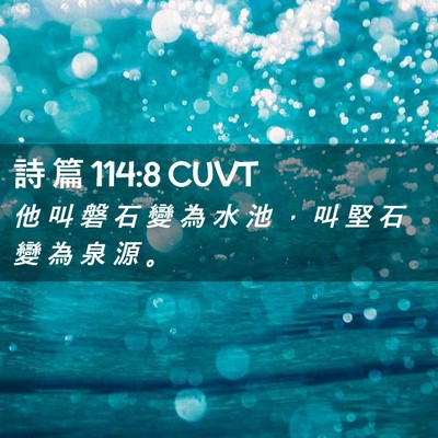 Picture 02 - 詩 篇 114:8 CUVT - 他 叫 磐 石 變 為 水 池 ， 叫 堅 石 - Bible Verse Picture