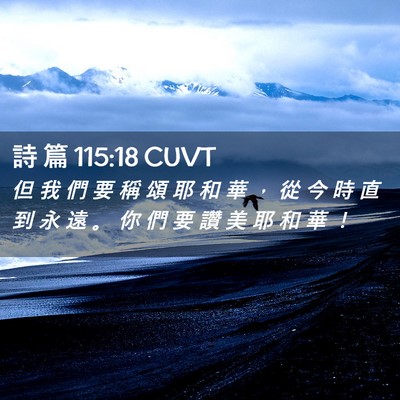 Picture 02 - 詩 篇 115:18 CUVT - 但 我 們 要 稱 頌 耶 和 華 ， 從 今 - Bible Verse Picture