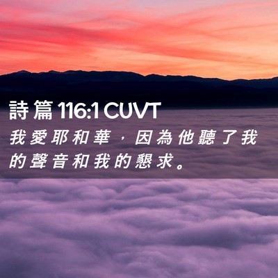 Picture 02 - 詩 篇 116:1 CUVT - 我 愛 耶 和 華 ， 因 為 他 聽 了 我 - Bible Verse Picture