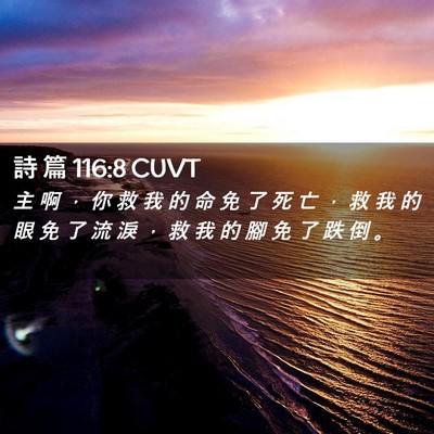 Picture 02 - 詩 篇 116:8 CUVT - 主 啊 ， 你 救 我 的 命 免 了 死 亡 - Bible Verse Picture
