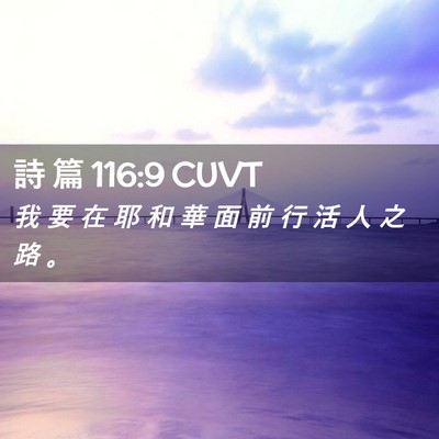 Picture 02 - 詩 篇 116:9 CUVT - 我 要 在 耶 和 華 面 前 行 活 人 之 - Bible Verse Picture