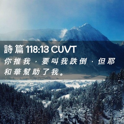 Picture 02 - 詩 篇 118:13 CUVT - 你 推 我 ， 要 叫 我 跌 倒 ， 但 耶 - Bible Verse Picture