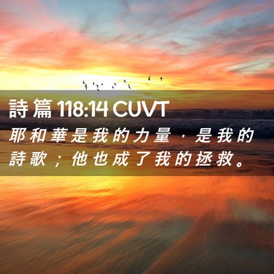 Picture 02 - 詩 篇 118:14 CUVT - 耶 和 華 是 我 的 力 量 ， 是 我 的 - Bible Verse Picture