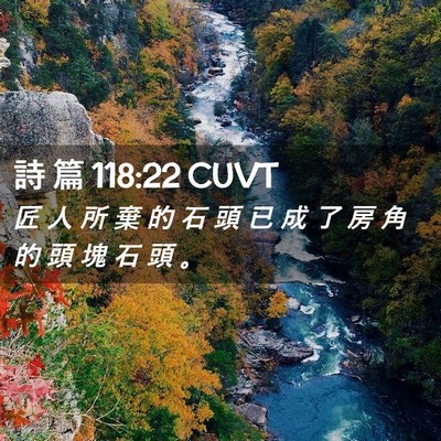 Picture 02 - 詩 篇 118:22 CUVT - 匠 人 所 棄 的 石 頭 已 成 了 房 角 - Bible Verse Picture