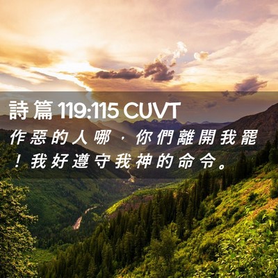 Picture 02 - 詩 篇 119:115 CUVT - 作 惡 的 人 哪 ， 你 們 離 開 我 罷 - Bible Verse Picture