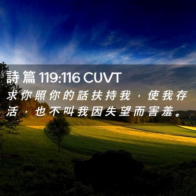 Picture 02 - 詩 篇 119:116 CUVT - 求 你 照 你 的 話 扶 持 我 ， 使 我 - Bible Verse Picture