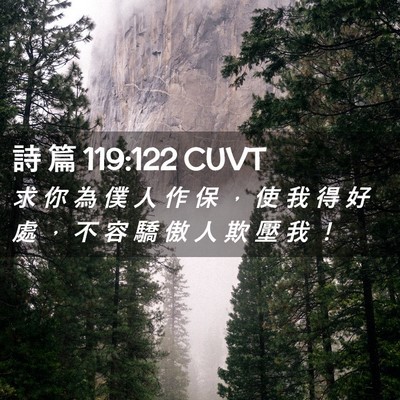 Picture 02 - 詩 篇 119:122 CUVT - 求 你 為 僕 人 作 保 ， 使 我 得 好 - Bible Verse Picture