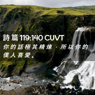 Picture 02 - 詩 篇 119:140 CUVT - 你 的 話 極 其 精 煉 ， 所 以 你 的 - Bible Verse Picture