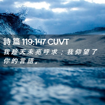 Picture 02 - 詩 篇 119:147 CUVT - 我 趁 天 未 亮 呼 求 ； 我 仰 望 了 - Bible Verse Picture