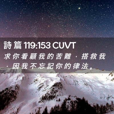 Picture 02 - 詩 篇 119:153 CUVT - 求 你 看 顧 我 的 苦 難 ， 搭 救 我 - Bible Verse Picture
