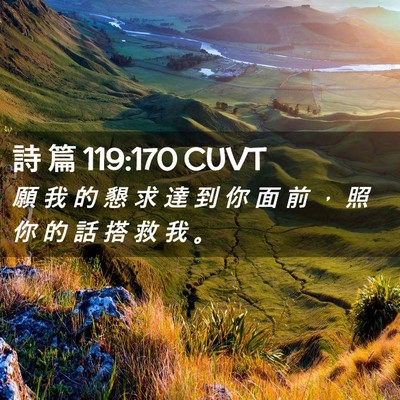 Picture 02 - 詩 篇 119:170 CUVT - 願 我 的 懇 求 達 到 你 面 前 ， 照 - Bible Verse Picture