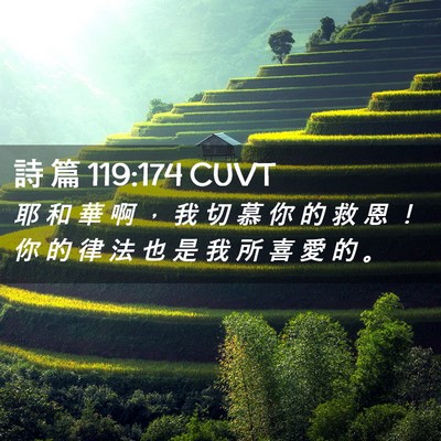 Picture 02 - 詩 篇 119:174 CUVT - 耶 和 華 啊 ， 我 切 慕 你 的 救 恩 - Bible Verse Picture