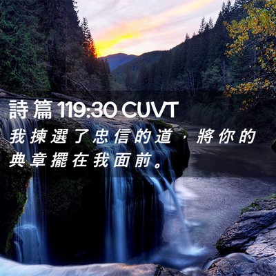 Picture 02 - 詩 篇 119:30 CUVT - 我 揀 選 了 忠 信 的 道 ， 將 你 的 - Bible Verse Picture