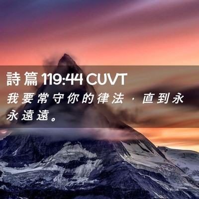 Picture 02 - 詩 篇 119:44 CUVT - 我 要 常 守 你 的 律 法 ， 直 到 永 - Bible Verse Picture