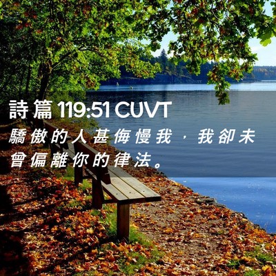 Picture 02 - 詩 篇 119:51 CUVT - 驕 傲 的 人 甚 侮 慢 我 ， 我 卻 未 - Bible Verse Picture