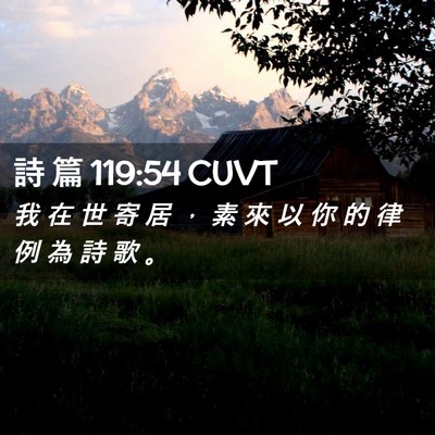 Picture 02 - 詩 篇 119:54 CUVT - 我 在 世 寄 居 ， 素 來 以 你 的 律 - Bible Verse Picture