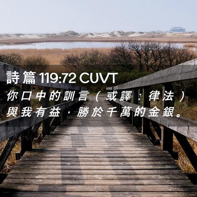 Picture 02 - 詩 篇 119:72 CUVT - 你 口 中 的 訓 言 （ 或 譯 ： 律 法 - Bible Verse Picture