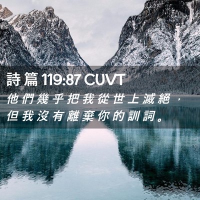 Picture 02 - 詩 篇 119:87 CUVT - 他 們 幾 乎 把 我 從 世 上 滅 絕 ， - Bible Verse Picture