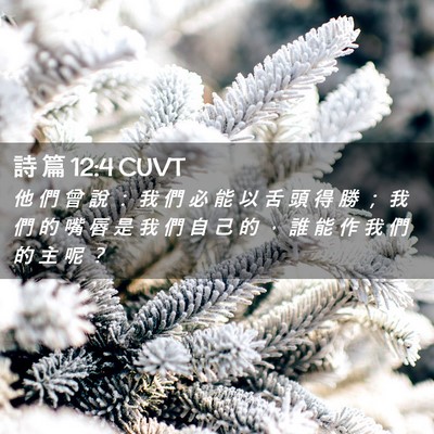 Picture 02 - 詩 篇 12:4 CUVT - 他 們 曾 說 ： 我 們 必 能 以 舌 頭 - Bible Verse Picture