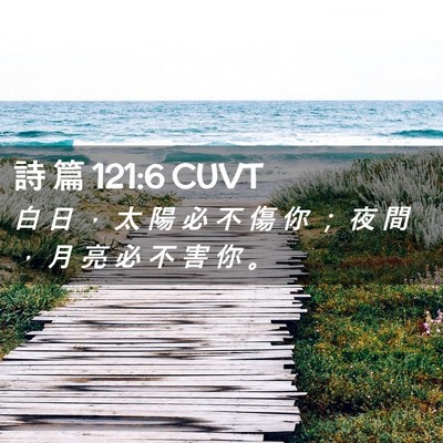 Picture 02 - 詩 篇 121:6 CUVT - 白 日 ， 太 陽 必 不 傷 你 ； 夜 間 - Bible Verse Picture