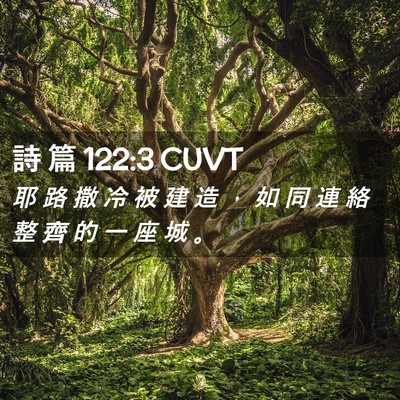 Picture 02 - 詩 篇 122:3 CUVT - 耶 路 撒 冷 被 建 造 ， 如 同 連 絡 - Bible Verse Picture