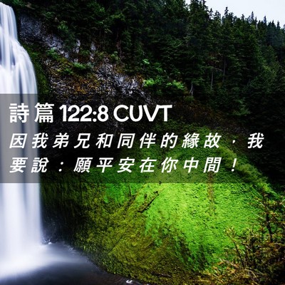Picture 02 - 詩 篇 122:8 CUVT - 因 我 弟 兄 和 同 伴 的 緣 故 ， 我 - Bible Verse Picture