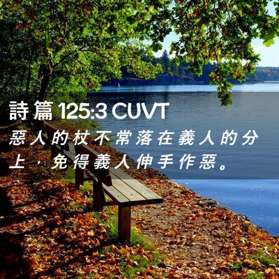 Picture 02 - 詩 篇 125:3 CUVT - 惡 人 的 杖 不 常 落 在 義 人 的 分 - Bible Verse Picture