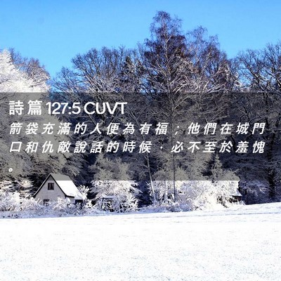 Picture 02 - 詩 篇 127:5 CUVT - 箭 袋 充 滿 的 人 便 為 有 福 ； 他 - Bible Verse Picture