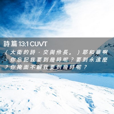 Picture 02 - 詩 篇 13:1 CUVT - （ 大 衛 的 詩 ， 交 與 伶 長 。 ） - Bible Verse Picture