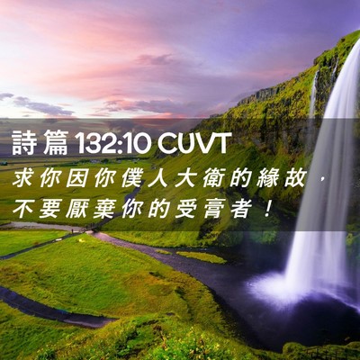 Picture 02 - 詩 篇 132:10 CUVT - 求 你 因 你 僕 人 大 衛 的 緣 故 ， - Bible Verse Picture