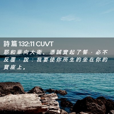 Picture 02 - 詩 篇 132:11 CUVT - 耶 和 華 向 大 衛 、 憑 誠 實 起 了 - Bible Verse Picture