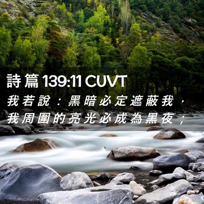 Picture 02 - 詩 篇 139:11 CUVT - 我 若 說 ： 黑 暗 必 定 遮 蔽 我 ， - Bible Verse Picture