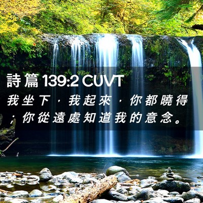 Picture 02 - 詩 篇 139:2 CUVT - 我 坐 下 ， 我 起 來 ， 你 都 曉 得 - Bible Verse Picture